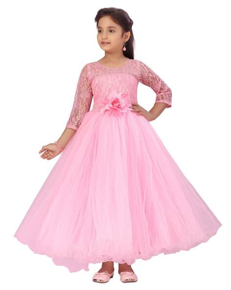 Buy Aarika Kids Pink Embroidered Gown for Girls Clothing Online @ Tata CLiQ