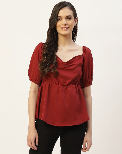 Cowl Neck Top Maroon