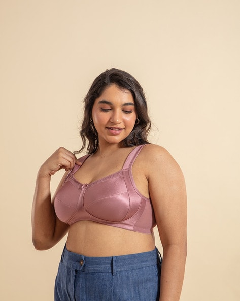 Non-Wired Non-Padded Bra with Floral Accent