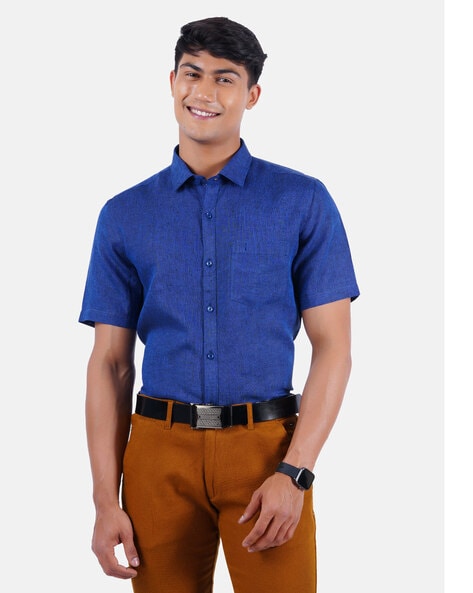 Buy Blue Shirts for Men by Ramraj Cotton Online