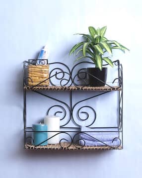 Bamboo Two Shelf  Wall Mounting Bathroom Organizer-image-7
