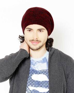 Bharatasya Wool Beanie Cap For Men (Black, FS)