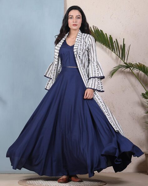 AKS Women Ethnic Top Skirt Ethnic Jacket Set - Buy AKS Women Ethnic Top  Skirt Ethnic Jacket Set Online at Best Prices in India | Flipkart.com