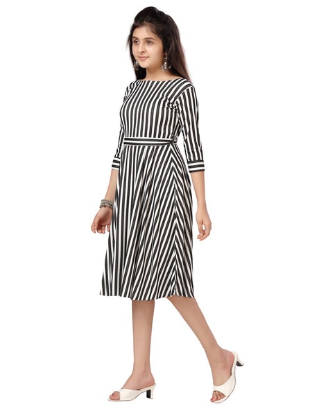 Buy Black Striped Shift Dress For Women Online in India | VeroModa