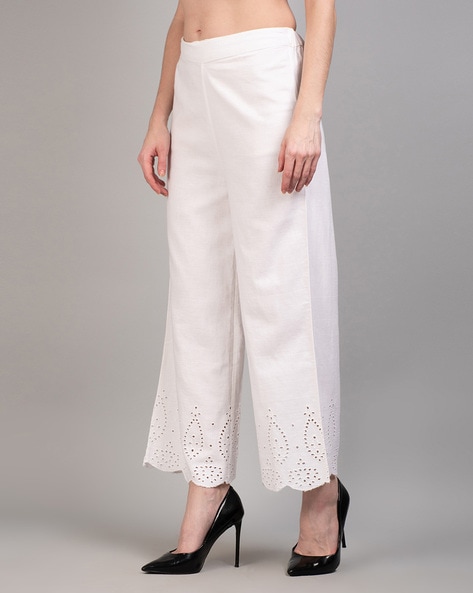 Buy White Trousers & Pants for Women by 9 IMPRESSION Online