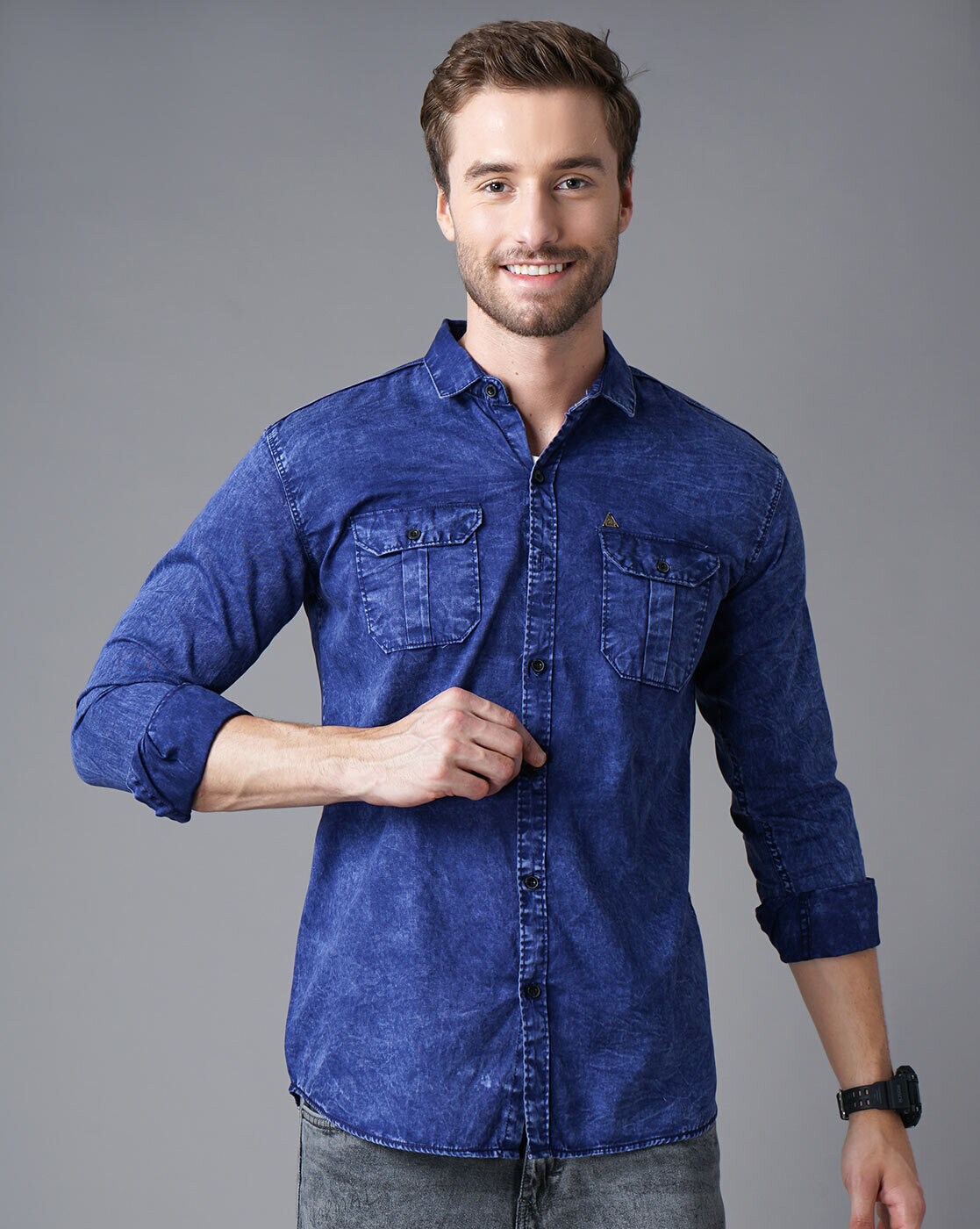 Buy Navy Blue Shirts for Men by K LARA Online | Ajio.com