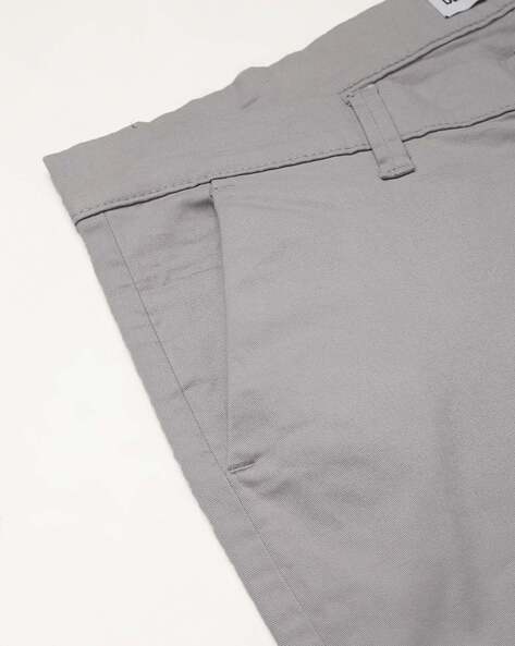 Grey Pants for Men Elastic Waist Cotton Trousers  Grey Chinos Uathayam