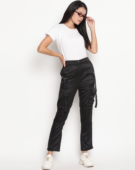Cotton cargo trousers - Black - Ladies | H&M IN
