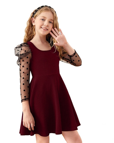 Buy Peach Dresses & Frocks for Girls by PINK CHICK Online | Ajio.com