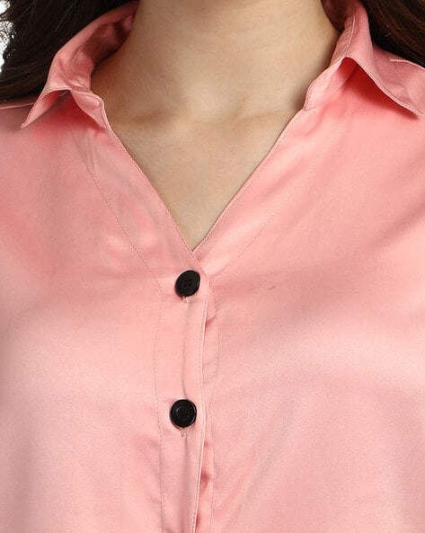 Smarty Pants Women Solid Casual Pink Shirt - Buy Smarty Pants