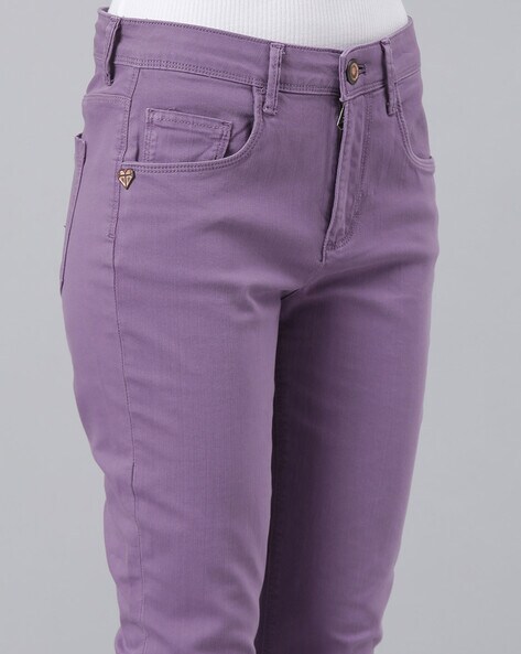 Naariy Purple Stretchable Cotton Pants for Women  Everyday Wear