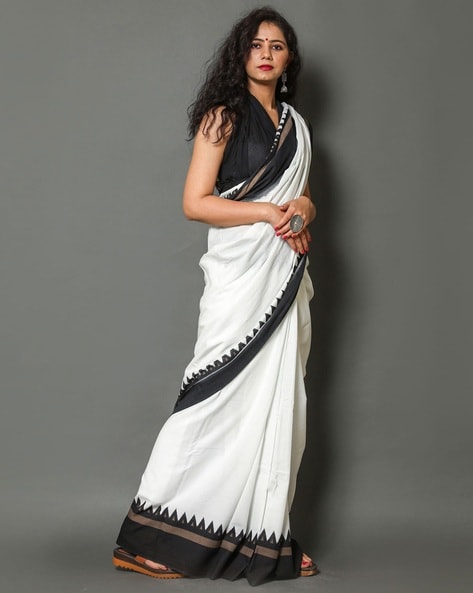 Black & White Cotton Saree | Sakhi Fashions – sakhifashions