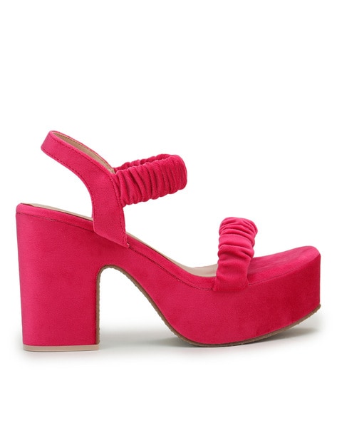 Buy Pink Heeled Sandals for Women by SHEZONE Online