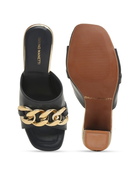 GOLD CHAIN FLAT SANDAL TAN | Flat sandals, Chain detail flats, Trending  shoes