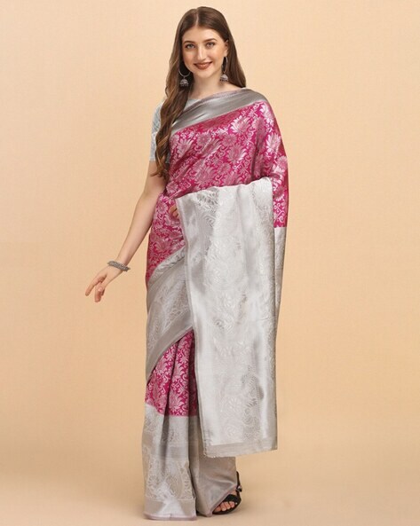 Kalpi- Pink Silk Brocade Banarasi Saree – Priyanka Raajiv