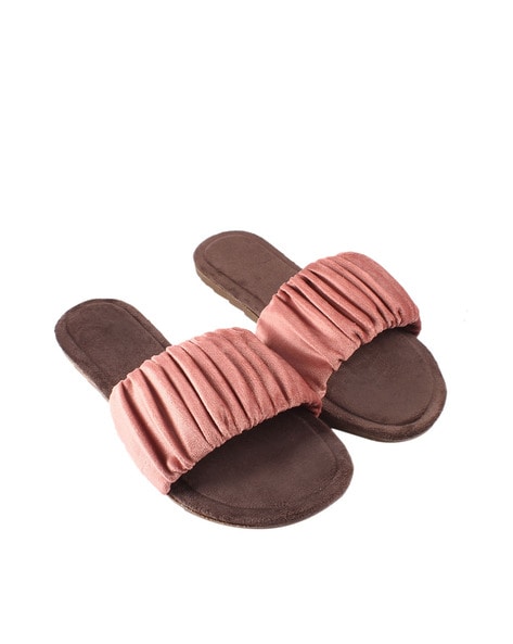 Buy Peach Flat Sandals for Women by APRATIM Online Ajio