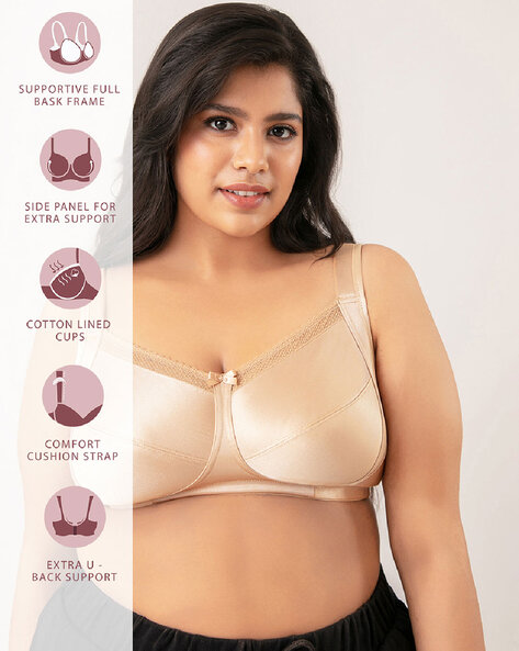Lift Me Up Support Cotton Non-Padded Bra, Wireless, Full Coverage