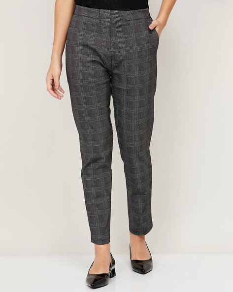 Buy Women Grey Check Formal Regular Fit Trousers Online  792167  Van  Heusen