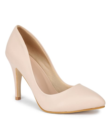Amazon.com | Ankis Nude Women's Pumps - Closed Toe Heel for Women Dress Shoes  Low Kitten Heel Wedding Bride Evening Party Standard Size 2.6 Inches | Pumps