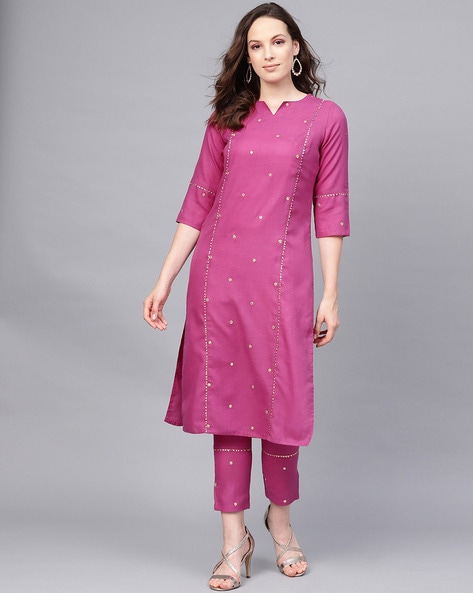 Straight fit kurta sale