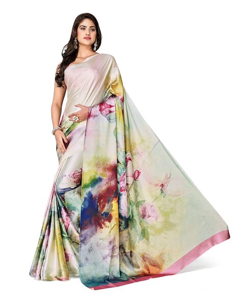 SVA Colorina Pure Satin Digital Printed Sarees — Womenz Fashion