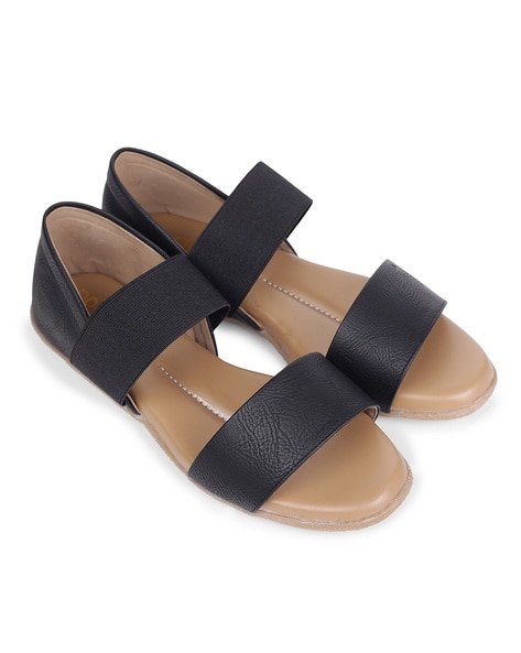 Black cheap elastic sandals