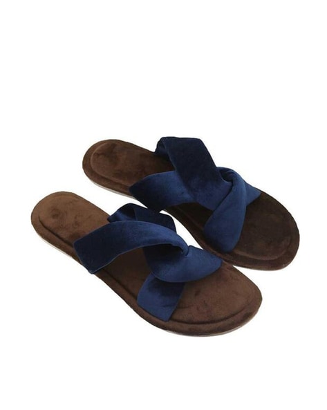 Blue suede 2025 sandals flat