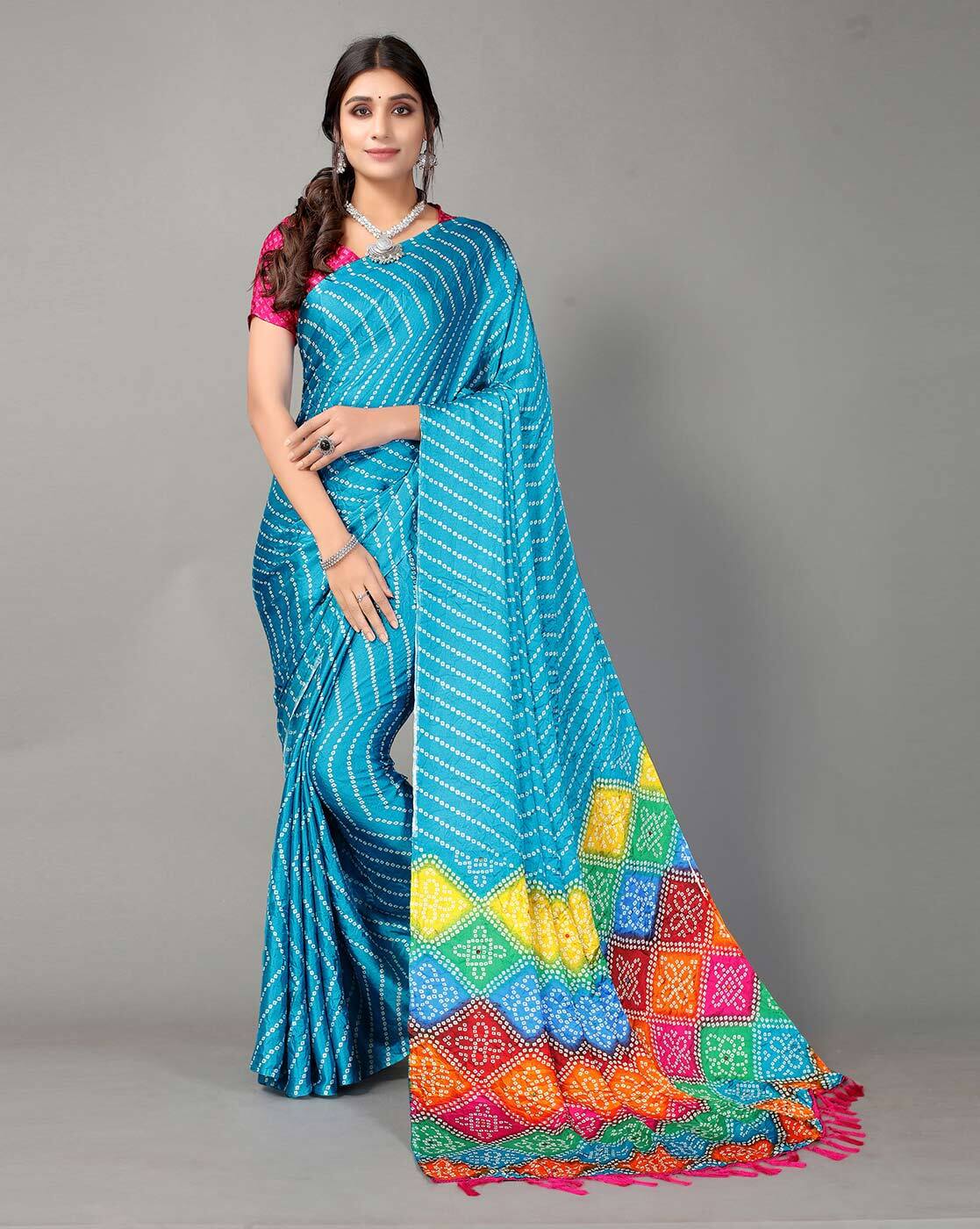 Pure Gaji Silk Bandhani Ghatchola Gotapatti Saree – Priyaz Gallery