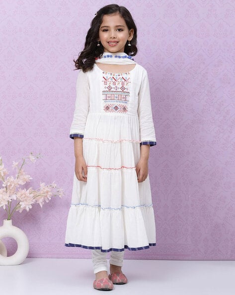Buy White Ethnic Wear Sets for Girls by BIBA Online