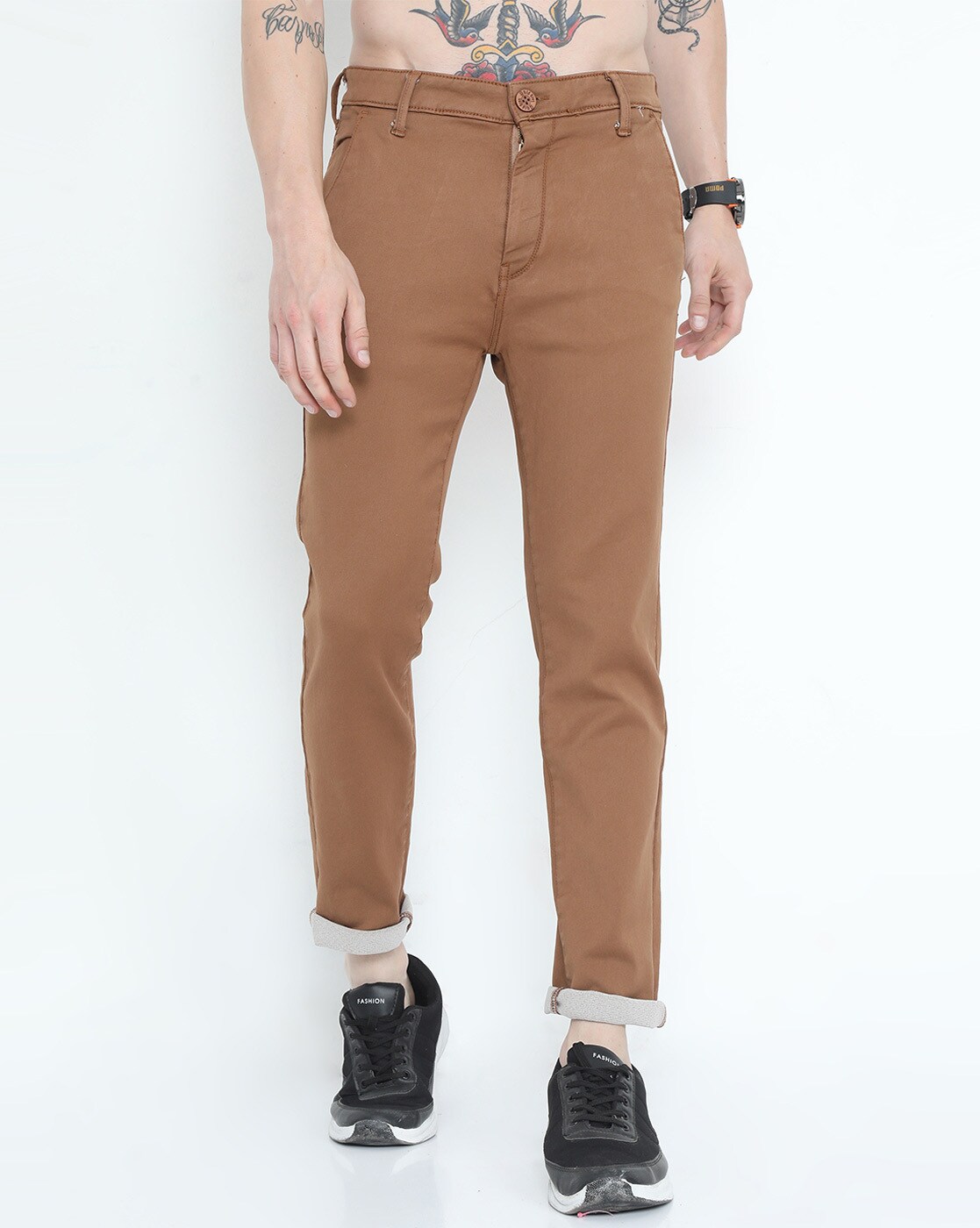 Buy Regular Trouser Brown Cotton for Best Price Reviews Free Shipping
