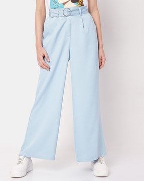 Azure Blue HighWaist Tapered Ankle Pant with Belt  28  RWCO