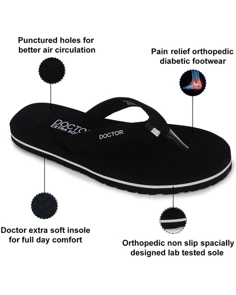 Buy Black Flip Flop & Slippers for Women by Doctor Extra Soft Online