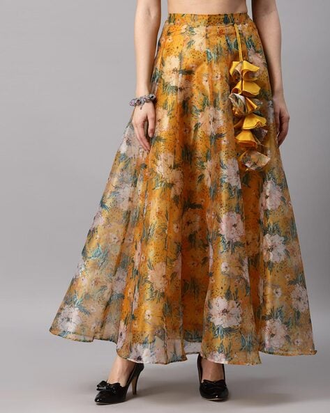 Discover more than 85 yellow floral print skirt super hot