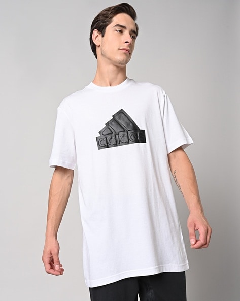 ADIDAS Printed Men Round Neck White T-Shirt - Buy ADIDAS Printed Men Round  Neck White T-Shirt Online at Best Prices in India