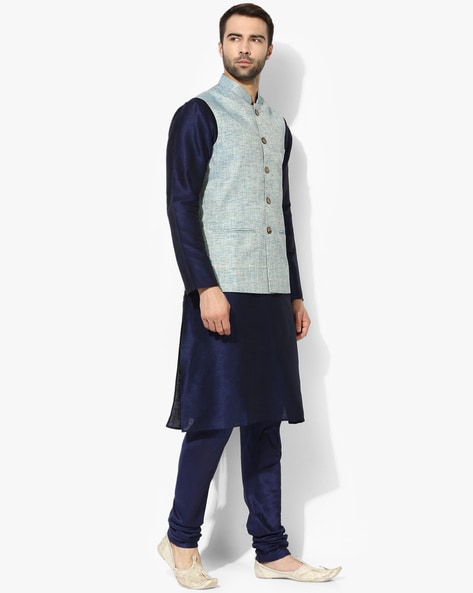 Buy online Light-blue Self Designed Nehru Jacket from Jackets for Men by  Salwar Studio for ₹1179 at 72% off | 2024 Limeroad.com