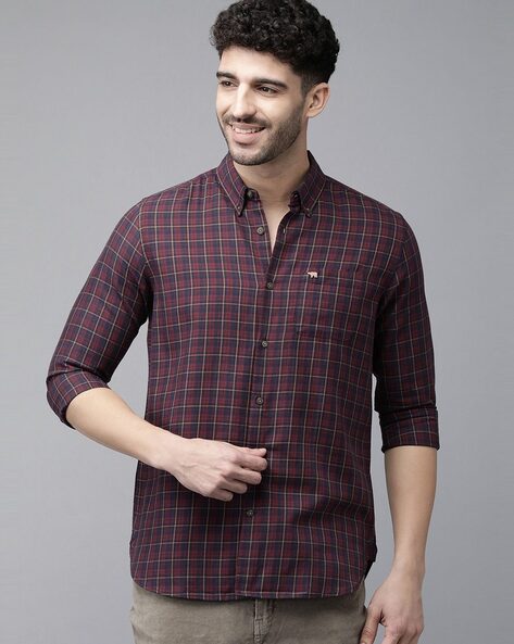 Buy Maroon Shirts for Men by THE BEAR HOUSE Online