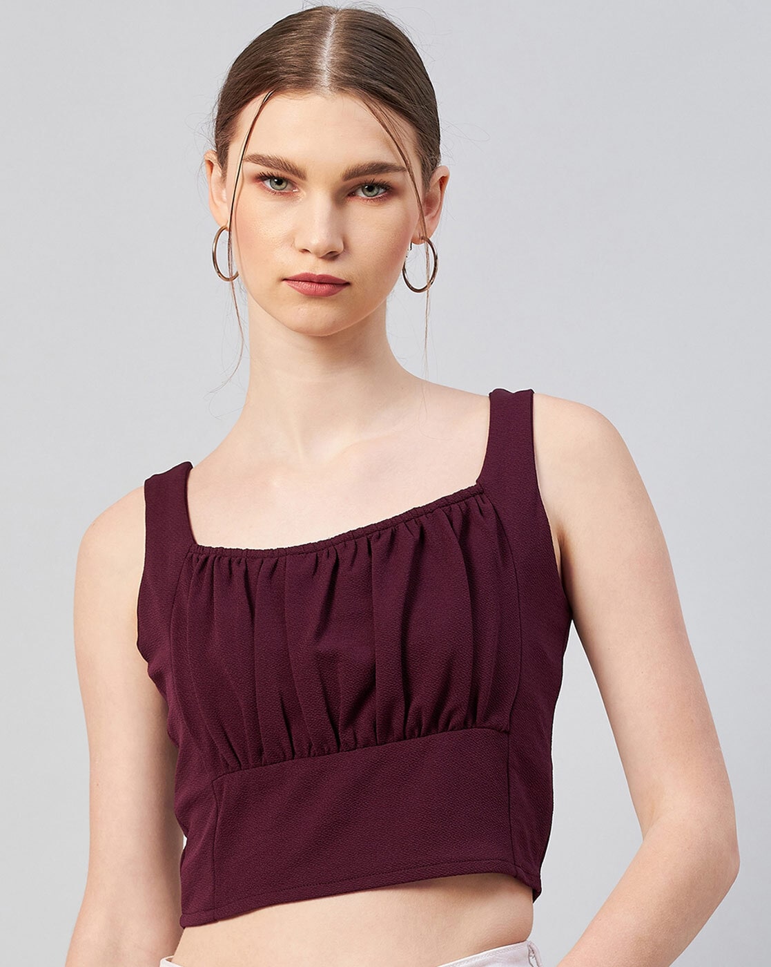 Buy Burgundy Tops for Women by Rare Online