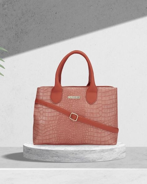 Buy CAPRESE Tan Zipper Callie Faux Leather Women's Casual Wear Satchel  Handbag | Shoppers Stop