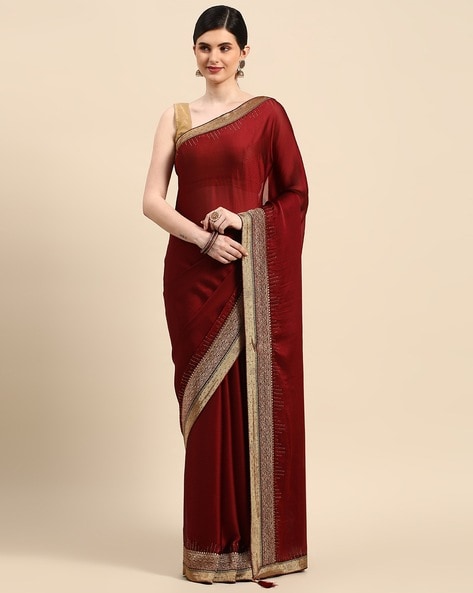 Mesmerising Maroon Soft Banarasi Silk Saree With Flaunt Blouse Piece –  LajreeDesigner