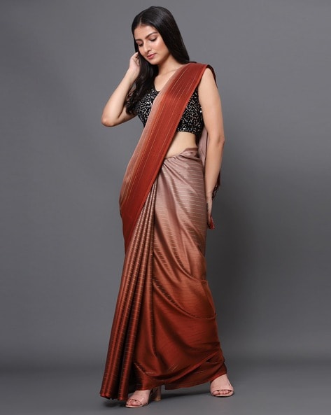 Buy Beige pink silk saree with silk blouse online at best price – Karagiri