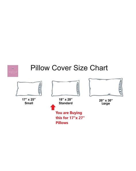 Pillow cover hotsell size chart