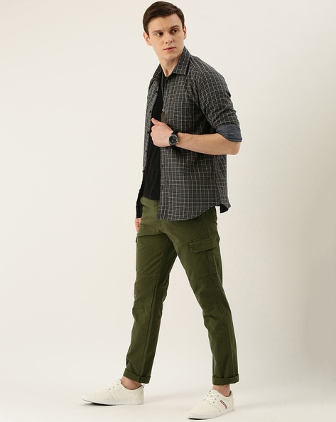 Green Shirt with Beige Trousers | Hockerty