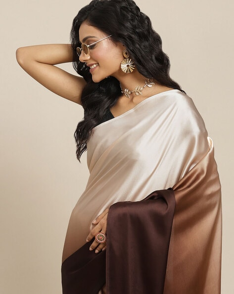 Brown Banarasi Silk Saree | Indian Wedding Saree with Stitched Blouse –  Vara Vastram