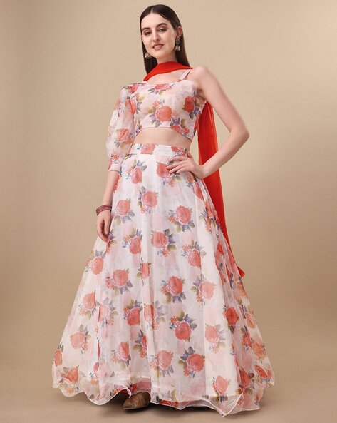 Rivaaj Clothing Cotton Silk Floral Print Lehenga Set | Blue, Floral Print,  Cotton Silk,… | Sleeves designs for dresses, Designs for dresses, Wedding  lehenga designs