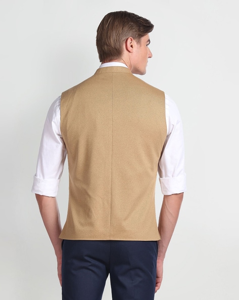 Buy Arrow Men Slim Fit Cotton Linen Nehru Jacket - NNNOW.com