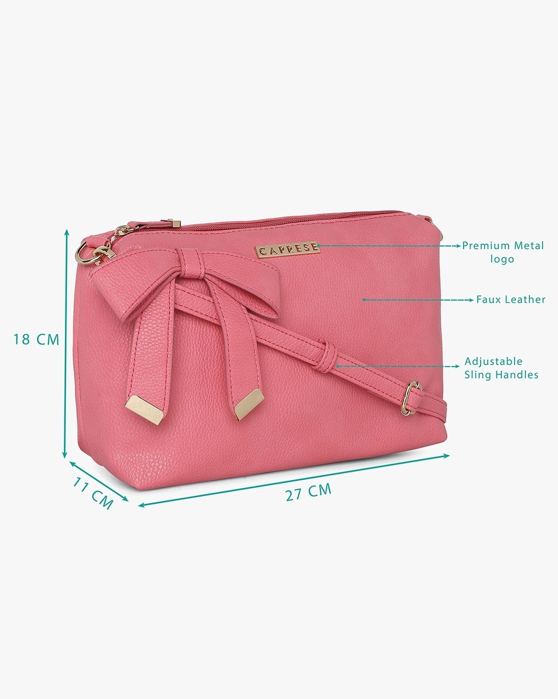 Women Sling Bag with Bow Accent