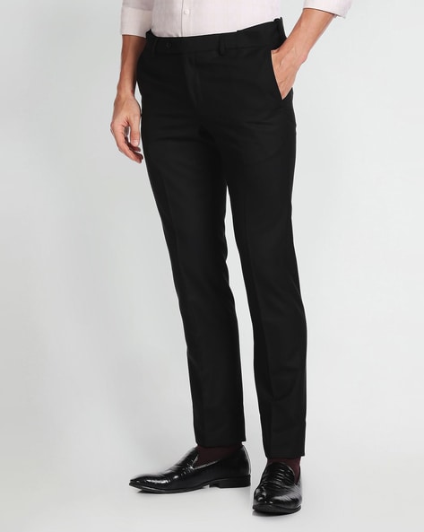 Buy Arrow Mid Rise Hudson Tailored Fit Formal Trousers - NNNOW.com