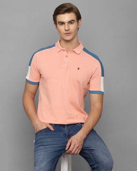 Slim Fit Polo T-Shirt with Contrast Panels