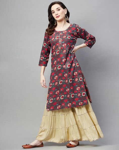 Muhuratam All-Over Print Straight Kurta