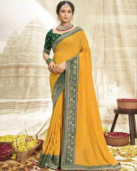 Pre-Draped Yellow Saree – Saaj By Ankita